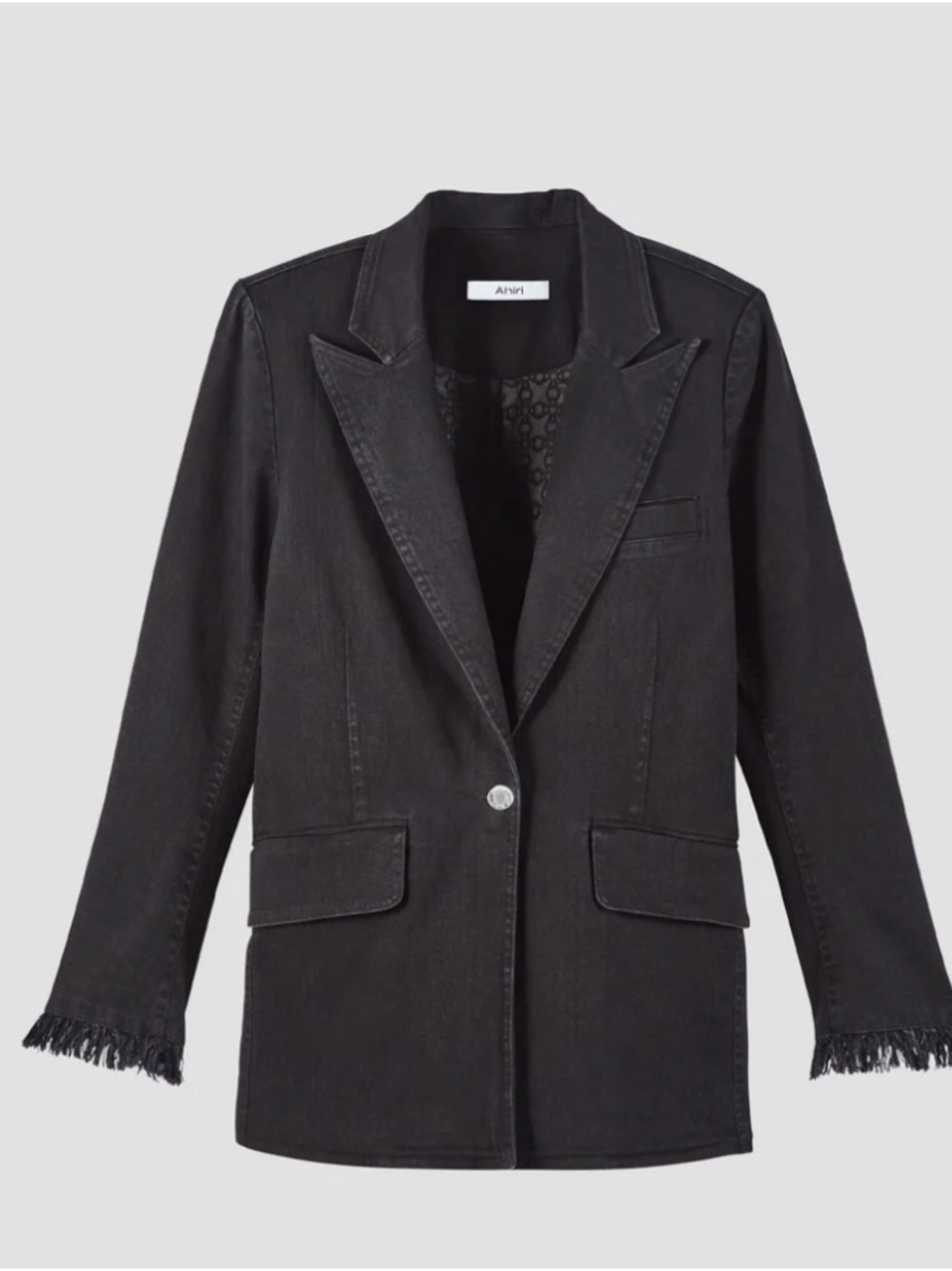Ahiri Brand Yolanda Denim Blazer Black Single-Button Tailored (size 2)